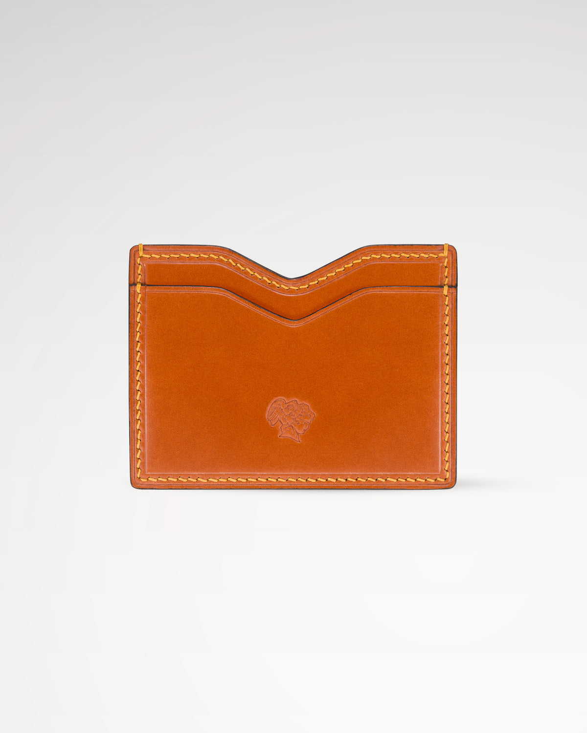 Berling Heirloom Amber card holder, Shell Cordovan, orange - front view