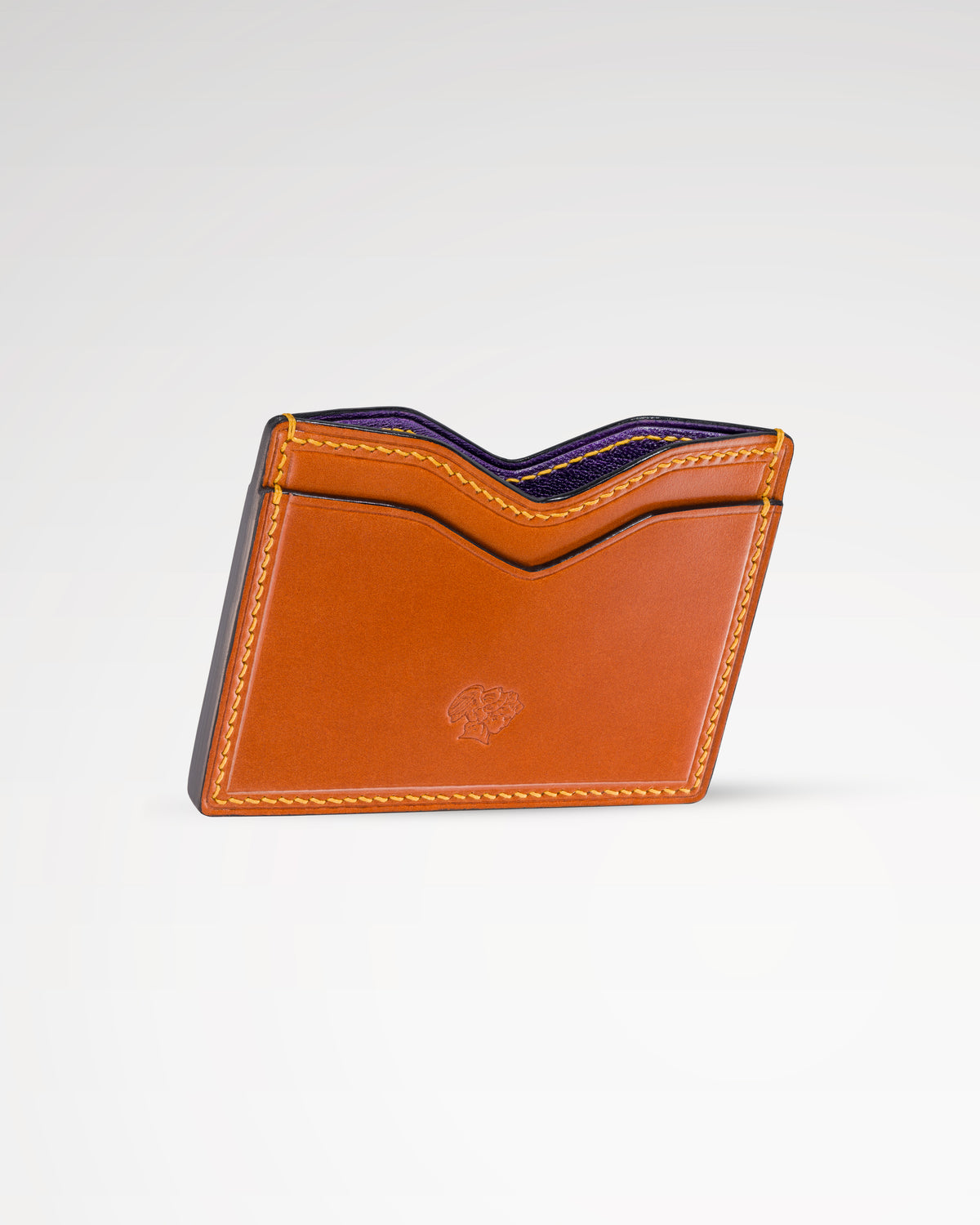 Berling Heirloom Amber card holder, Shell Cordovan, orange - side view