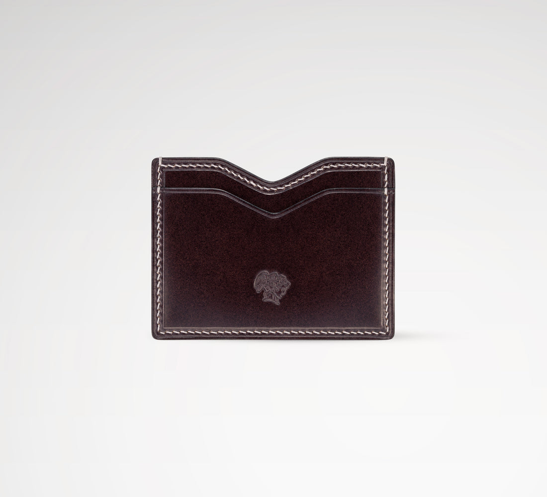 Berling Heirloom Anthracite card holder, Shell Cordovan, grey - front view