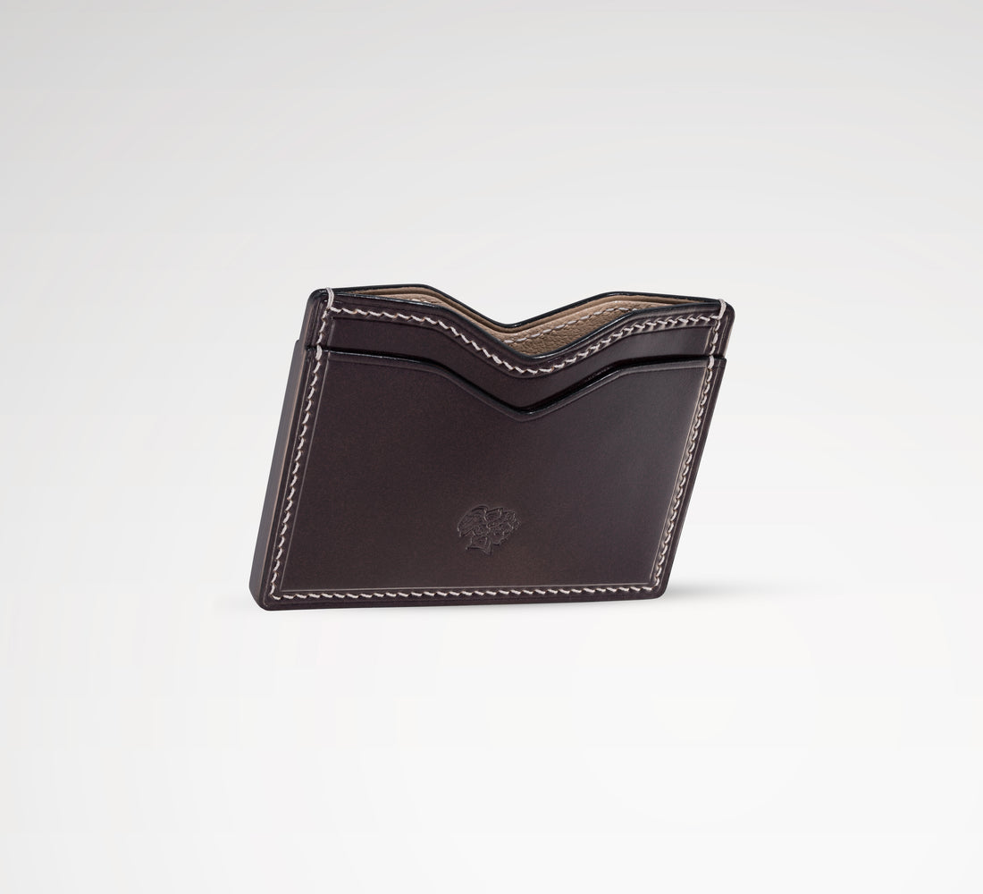 Berling Heirloom Anthracite card holder, Shell Cordovan, grey - side view