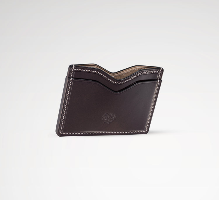 Berling Heirloom Anthracite card holder, Shell Cordovan, grey - side view