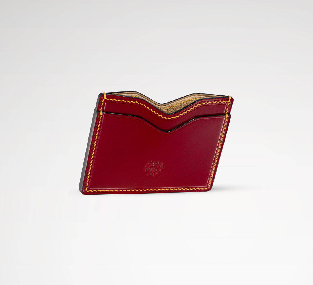 Berling Heirloom Crimson card holder, Shell Cordovan, red - side view