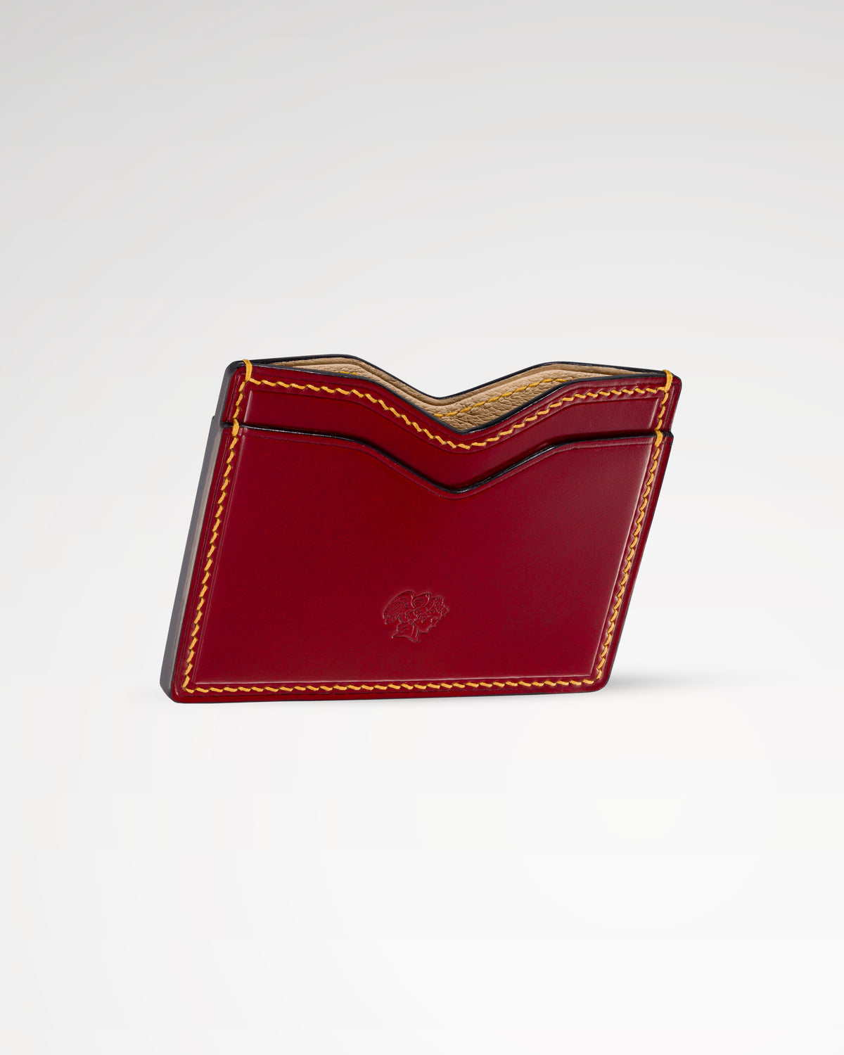 Berling Heirloom Crimson card holder, Shell Cordovan, red - side view