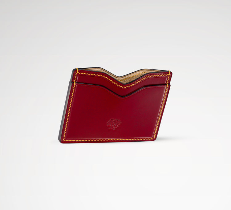 Berling Heirloom Crimson card holder, Shell Cordovan, red - side view