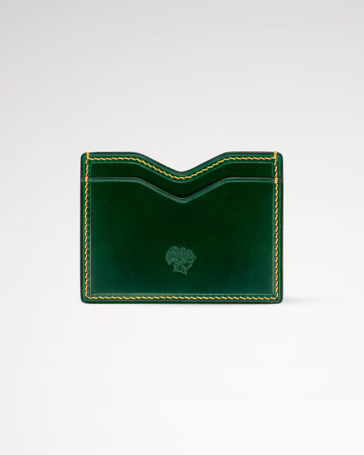 Berling Heirloom Emerald card holder, Shell Cordovan, green - front view