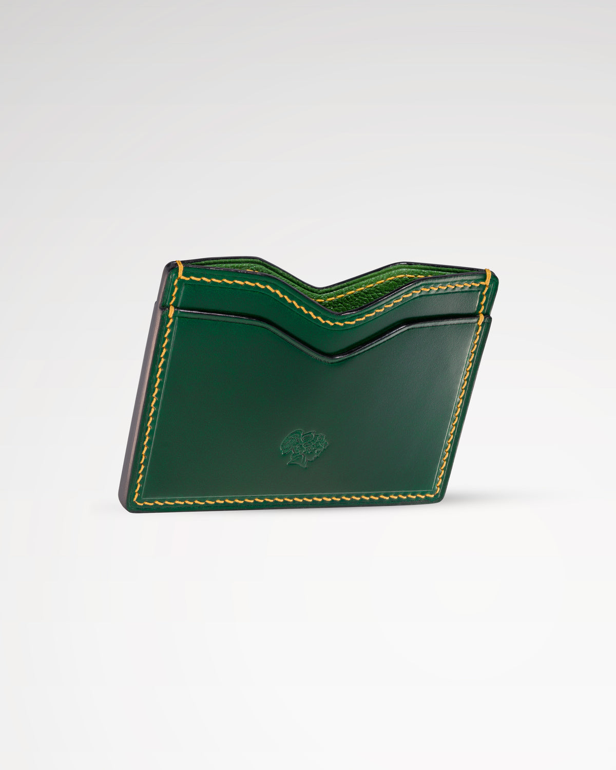Berling Heirloom Emerald card holder, Shell Cordovan, green - side view