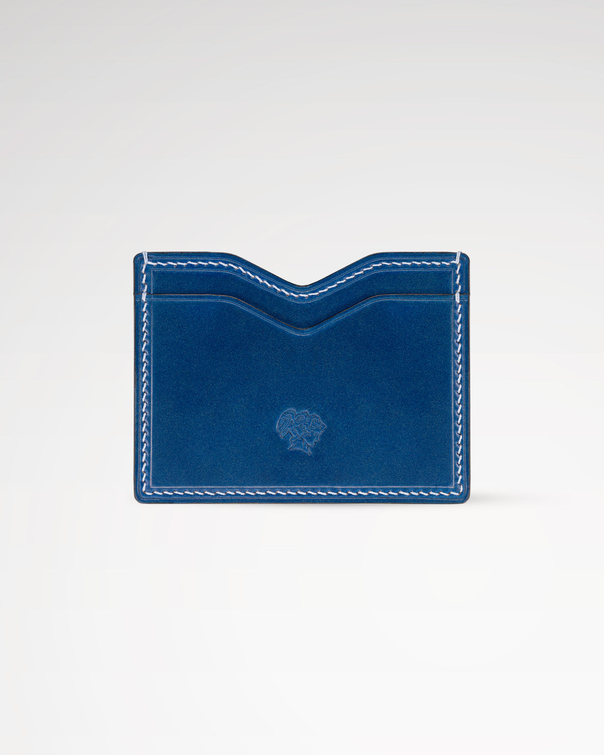 Berling Heirloom Lapis card holder, Shell Cordovan, blue - front view