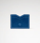 Berling Heirloom Lapis card holder, Shell Cordovan, blue - front view