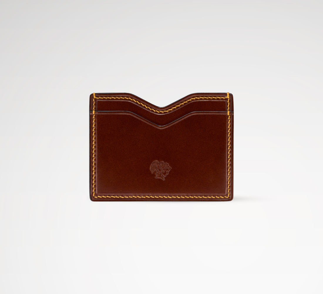 Berling Heirloom Sienna card holder, Shell Cordovan, brown - front view