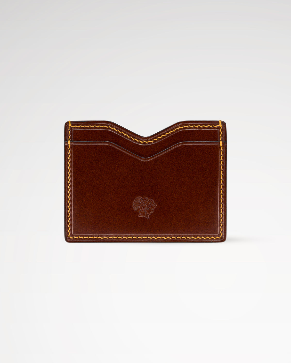Berling Heirloom Sienna card holder, Shell Cordovan, brown - front view