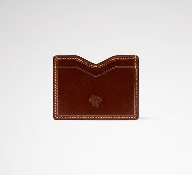 Berling Heirloom Sienna card holder, Shell Cordovan, brown - front view
