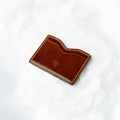 Berling Heirloom Sienna card holder, Shell Cordovan, brown - top view in snow