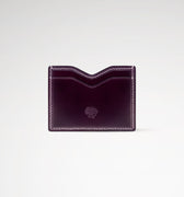 Berling Heirloom Tyrian card holder, Shell Cordovan, purple - front view